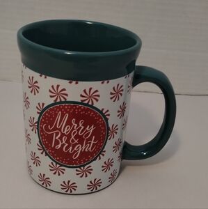 Merry & Bright Holiday Mug - Red and Green